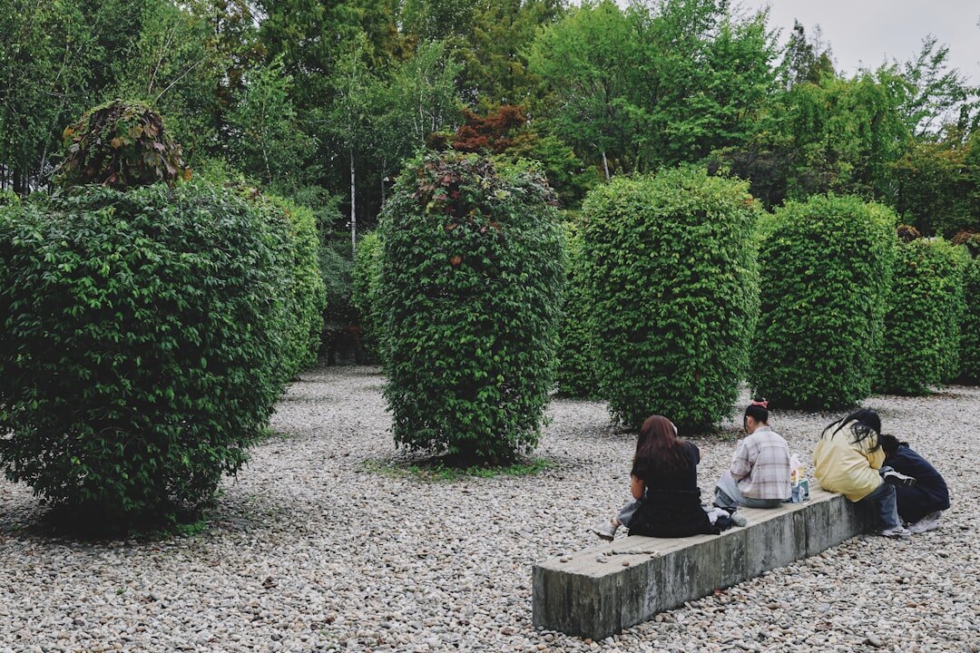 senior friends talking in garden