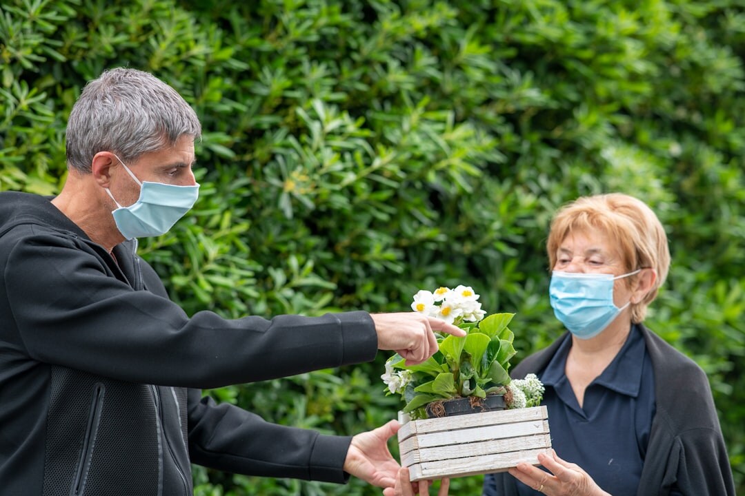 seniors gardening together