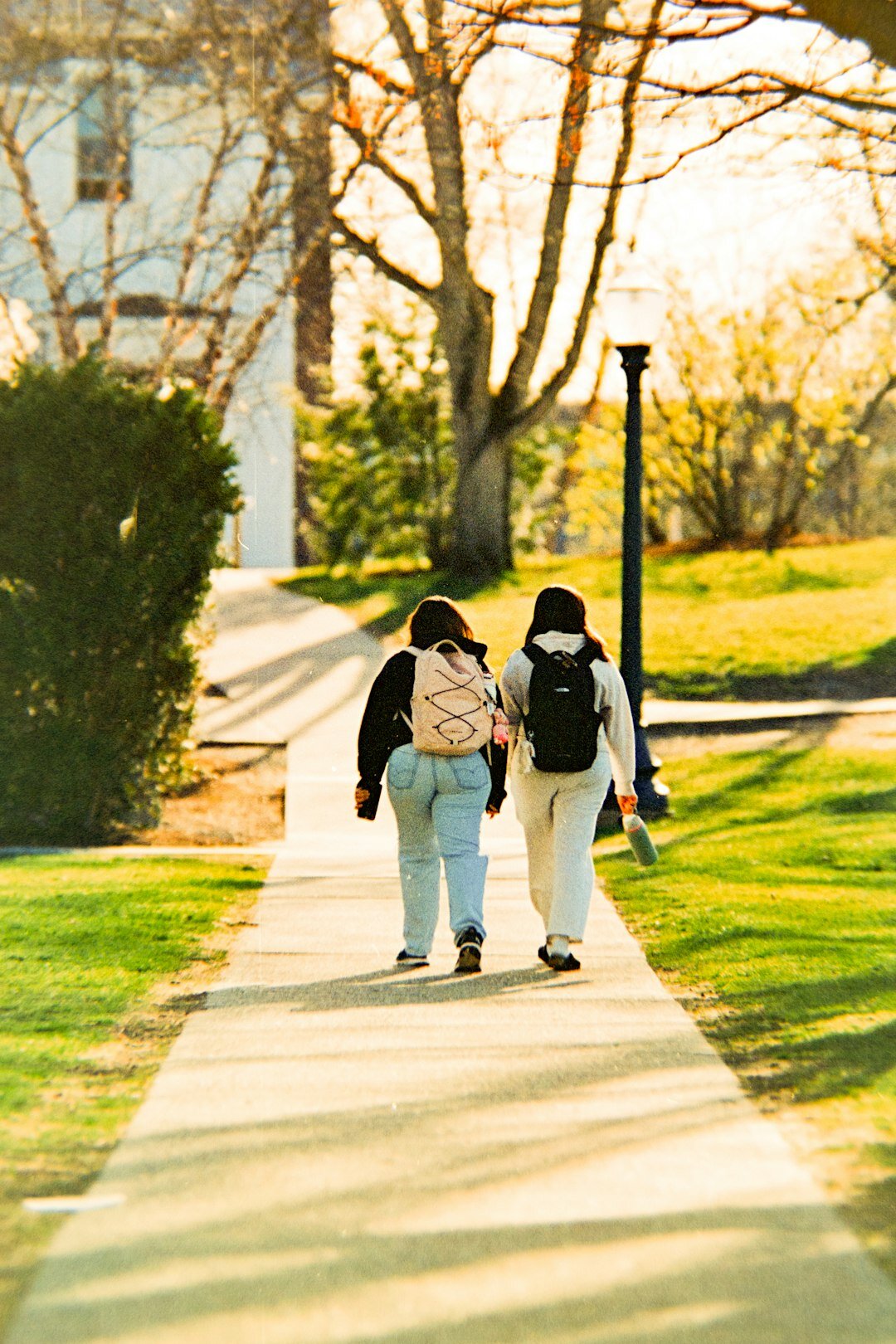 senior walking with family