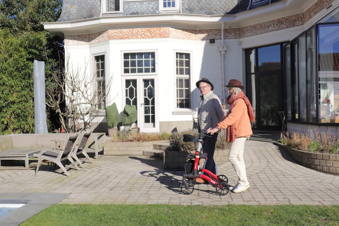 elderly people in garden